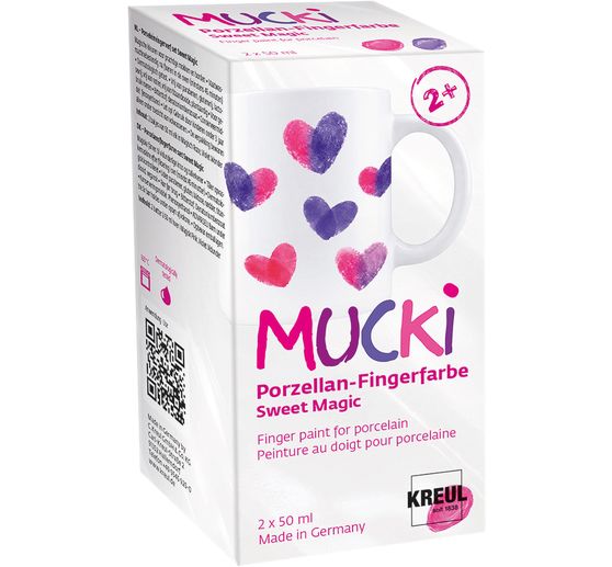 MUCKI Porzellan-Fingerfarben-Set, 2 x 50 ml