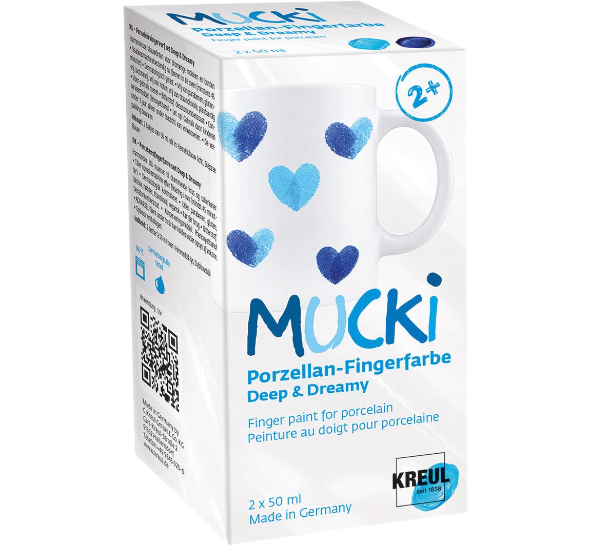 MUCKI Porzellan-Fingerfarben-Set, 2 x 50 ml - Deep & Dreamy