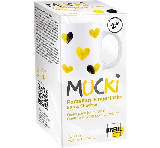 MUCKI Porzellan-Fingerfarben-Set, 2 x 50 ml