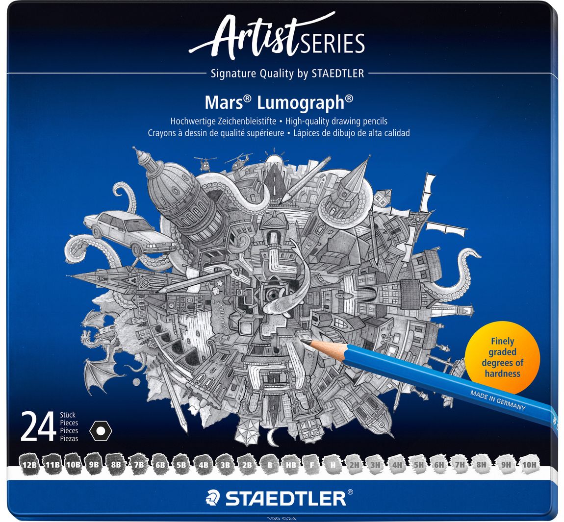 STAEDTLER Zeichenbleistifte "Mars Lumograph" 100 - 24 Stück