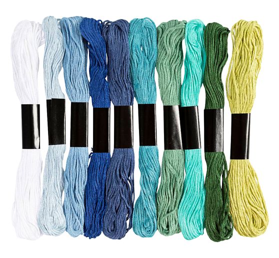 Stickgarn Sortiment, 1 mm, 10 Farben &agrave; 8 m