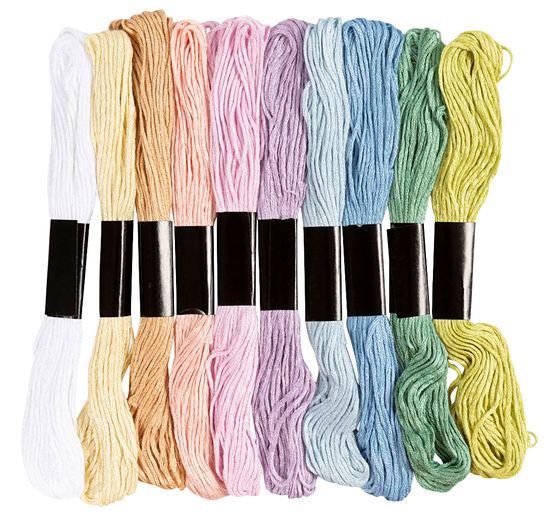 Stickgarn Sortiment, 1 mm, 10 Farben &agrave; 8 m