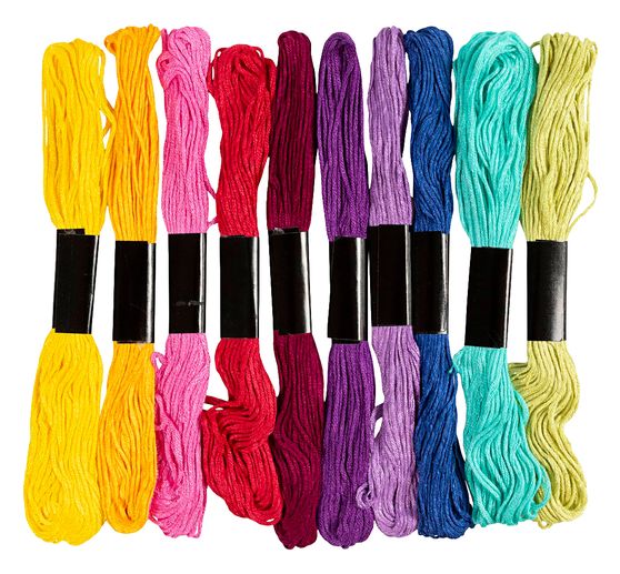 Stickgarn Sortiment, 1 mm, 10 Farben &agrave; 8 m
