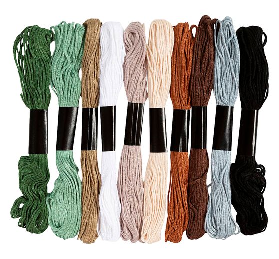 Stickgarn Sortiment, 1 mm, 10 Farben &agrave; 8 m