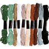 Stickgarn Sortiment, 1 mm, 10 Farben &agrave; 8 m Naturfarben