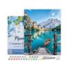 Malen nach Zahlen auf Keilrahmen, 40 x 50 cm Boot auf einem Bergsee