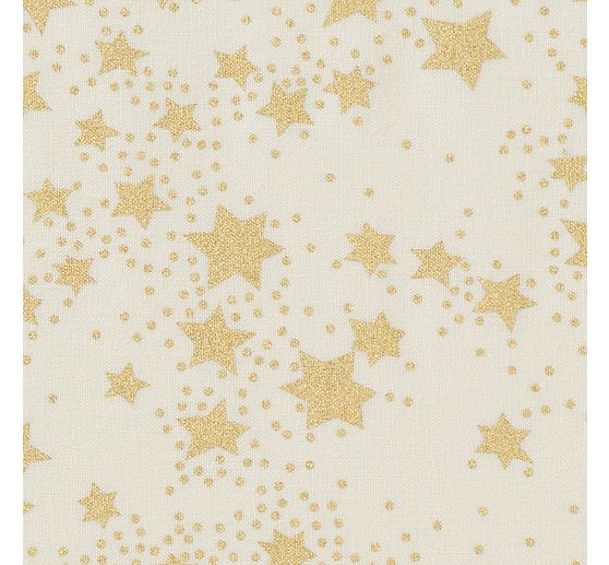 Baumwoll-Stoff "Sterne", Creme