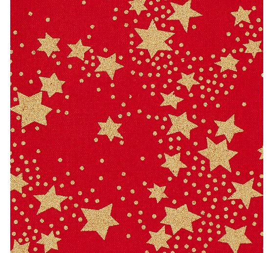 Baumwoll-Stoff "Sterne", Rot