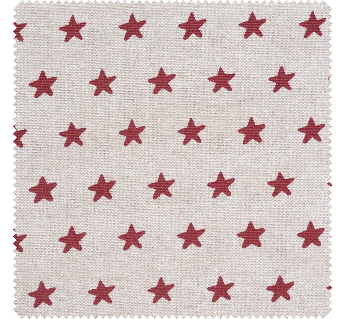 Motiv-Stoff Leinenoptik Sterne - Rot