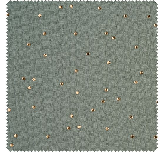 Musselin Baumwoll-Stoff "Goldene Punkte"