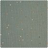 Musselin Baumwoll-Stoff "Goldene Punkte" Khaki