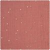 Musselin Baumwoll-Stoff "Goldene Punkte" Marsala