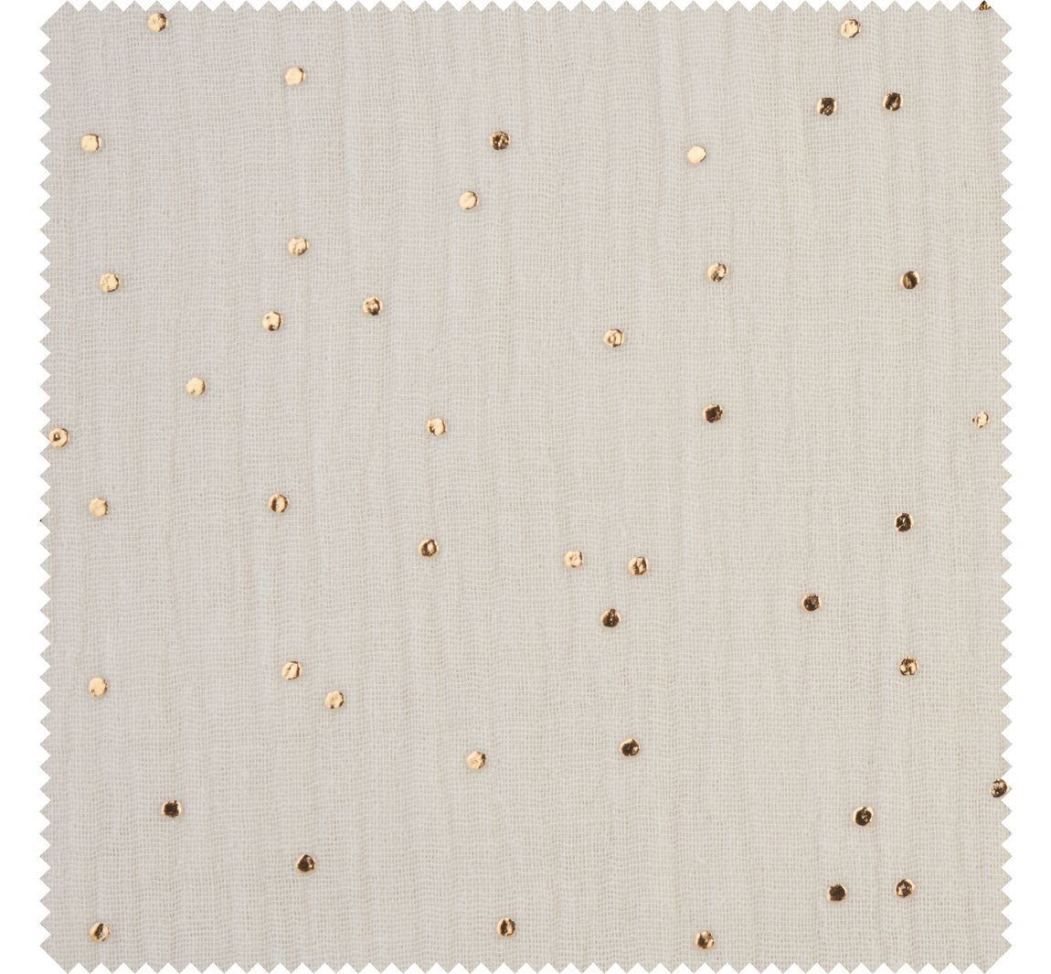 Musselin Baumwoll-Stoff "Goldene Punkte" - Creme