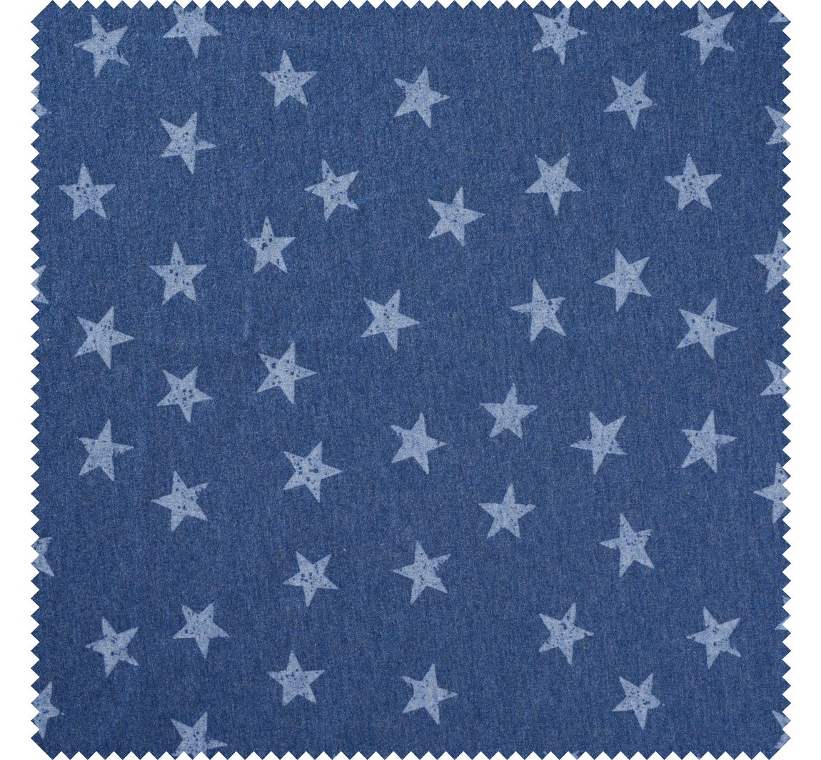 Sweat-Stoff "Sterne" - Jeansblau/Blau