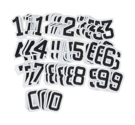 VBS Iron-on applications "Numbers", 100 pieces