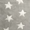 Flausch-Stoff "Sterne", Meterware Grau/Weiß