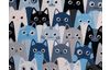 Baumwoll-Stoff "Cool Cats-Blau", Meterware