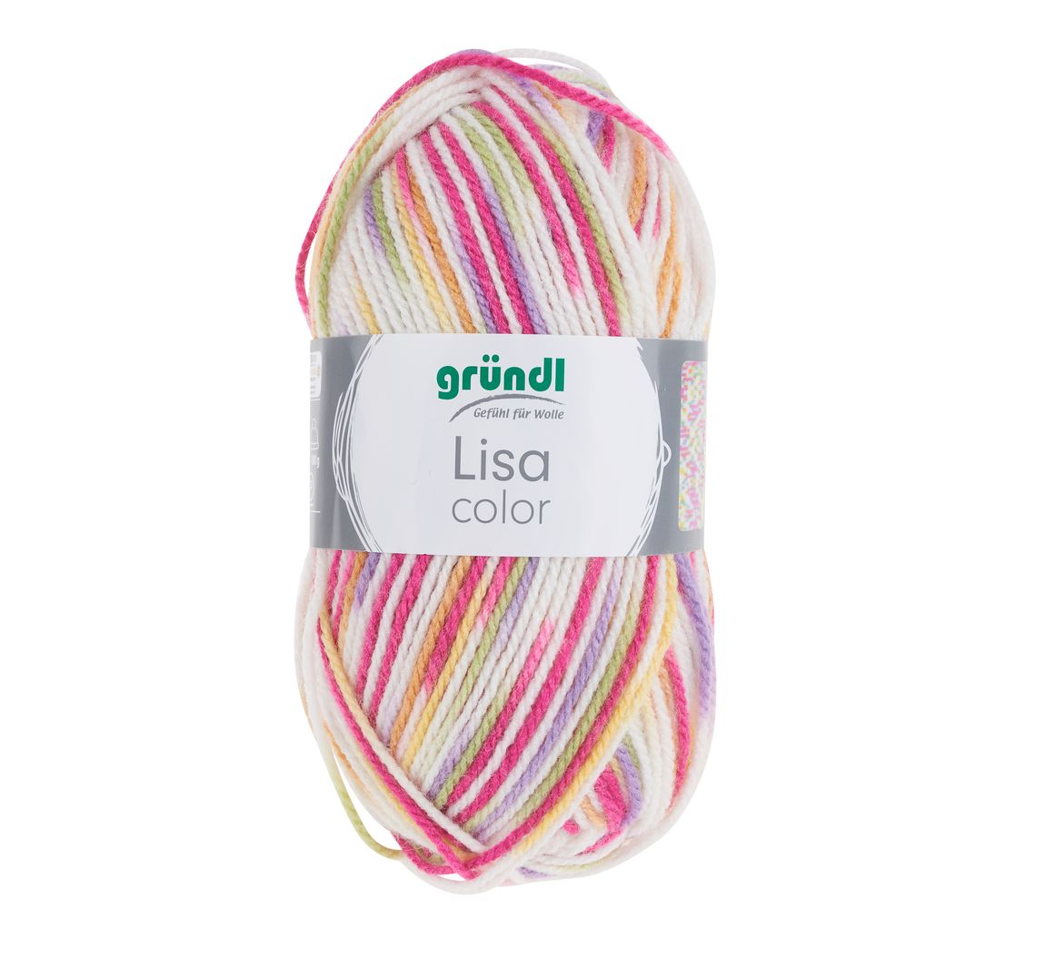 Gründl Wolle "Lisa Premium Color" - Pink/Orange/Gelb, Farbe 02
