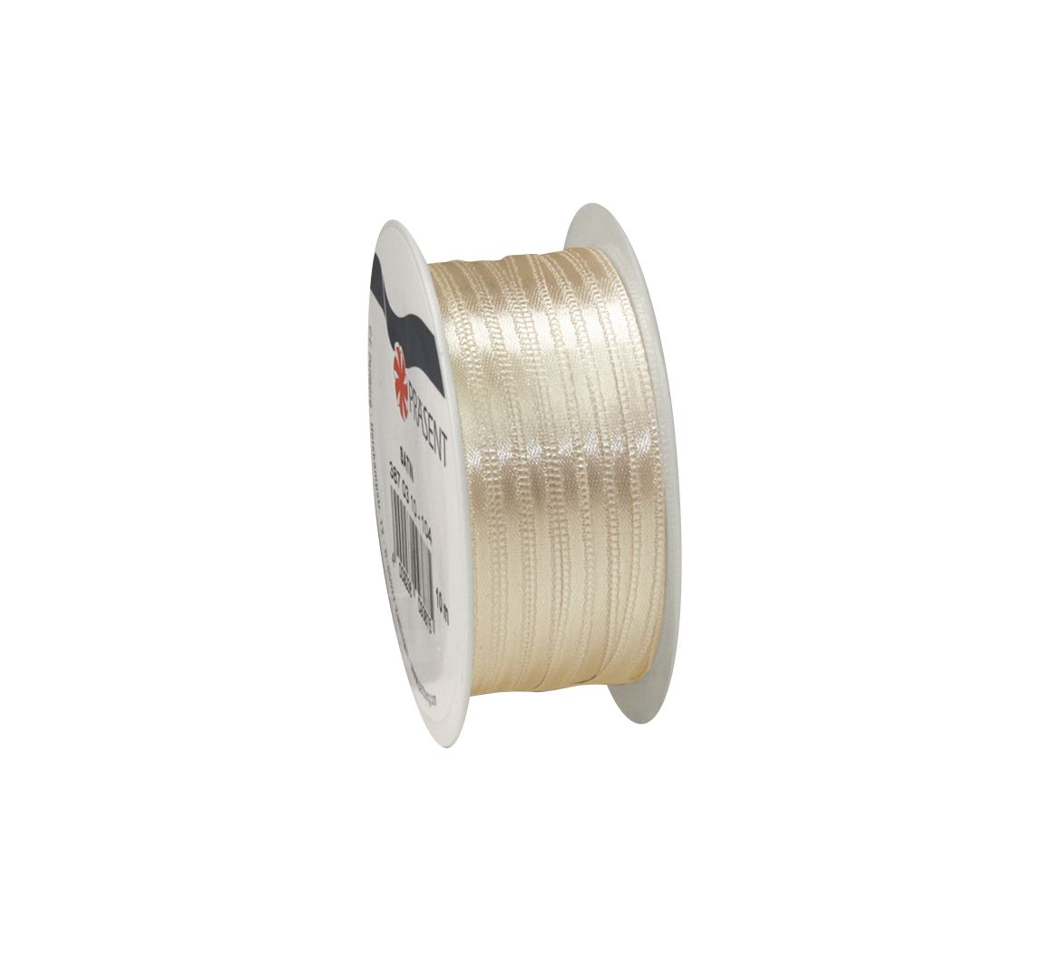 Satinband, 3 mm - Creme