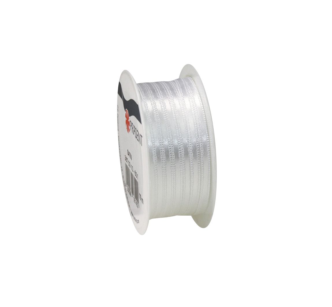 Satinband, 3 mm - Weiß