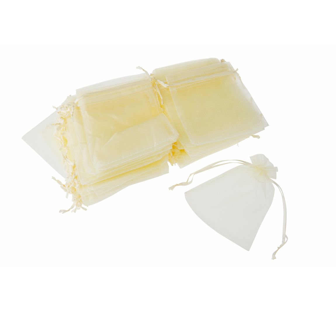 VBS Organzasäckchen "11,5 x 15 cm", 100 Stück - Creme