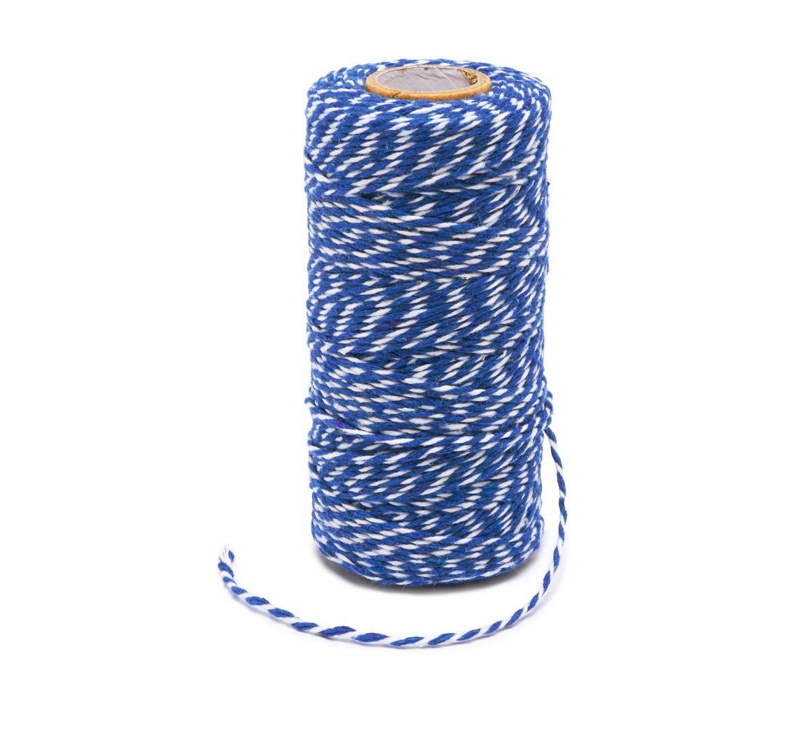 VBS Baumwollkordel, 100 m - Blau/Weiß