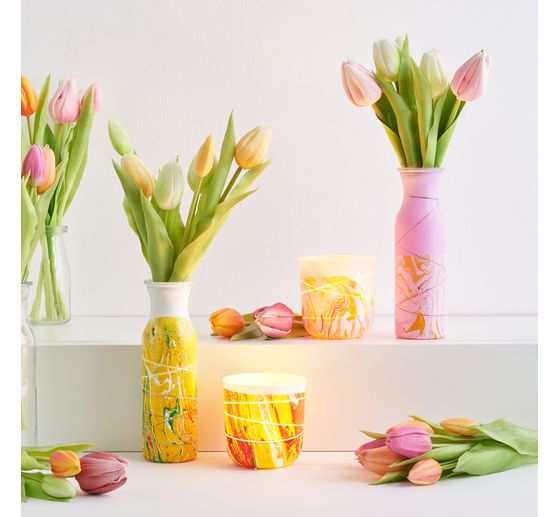 Tulpen-Bund mit 3 Bl&uuml;ten und 2 Knospen