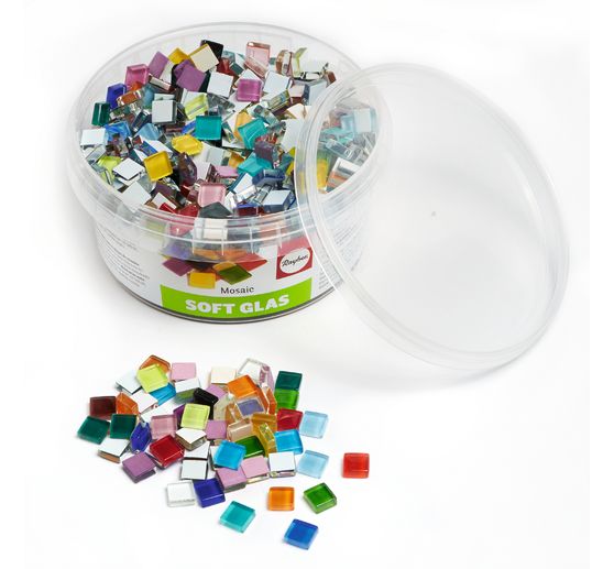 Softglas-Mosaiksteine, "Bunter Mix", 500 g