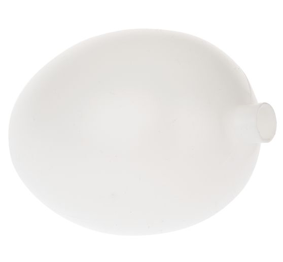 Kunststoff-Ei weiß, mit Stutzen, 8 x 6 cm