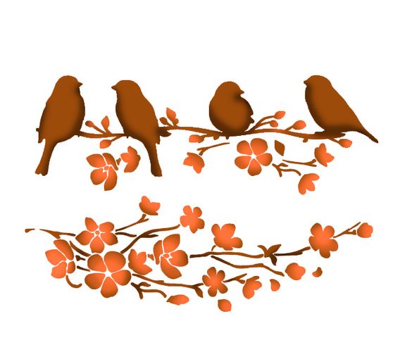 Schablone "Birds in Spring"