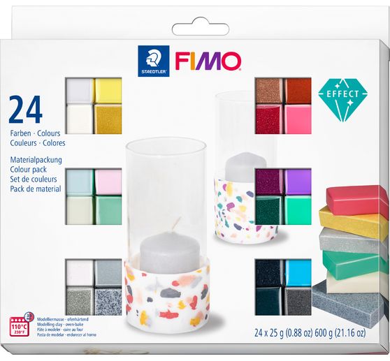 FIMO soft Materialpackung "Effect", 24er-Set