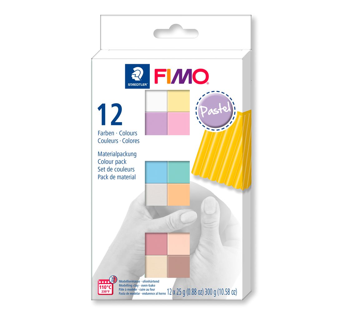 FIMO soft Materialpackung "Pastel Colours" 12 Halbblöcke, 300 g