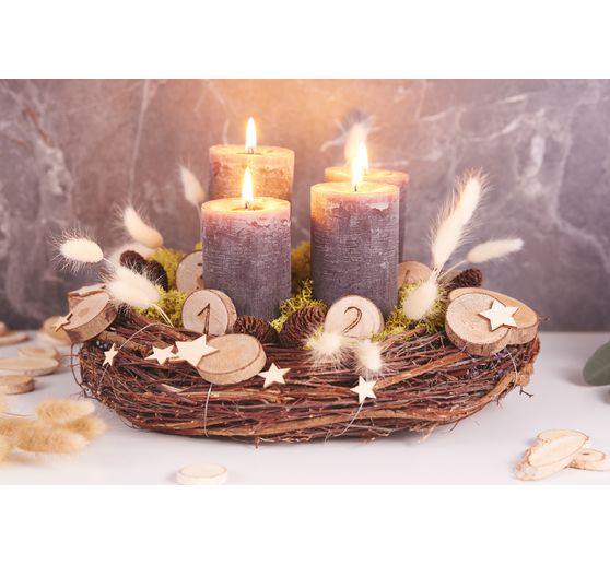 Marble Kerze, durchgefärbt, 4er-Pack