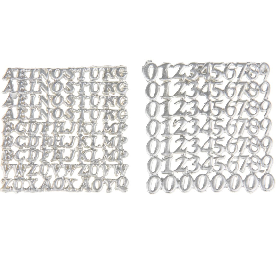 Wachsset "Zahlen & Buchstaben" - Silber