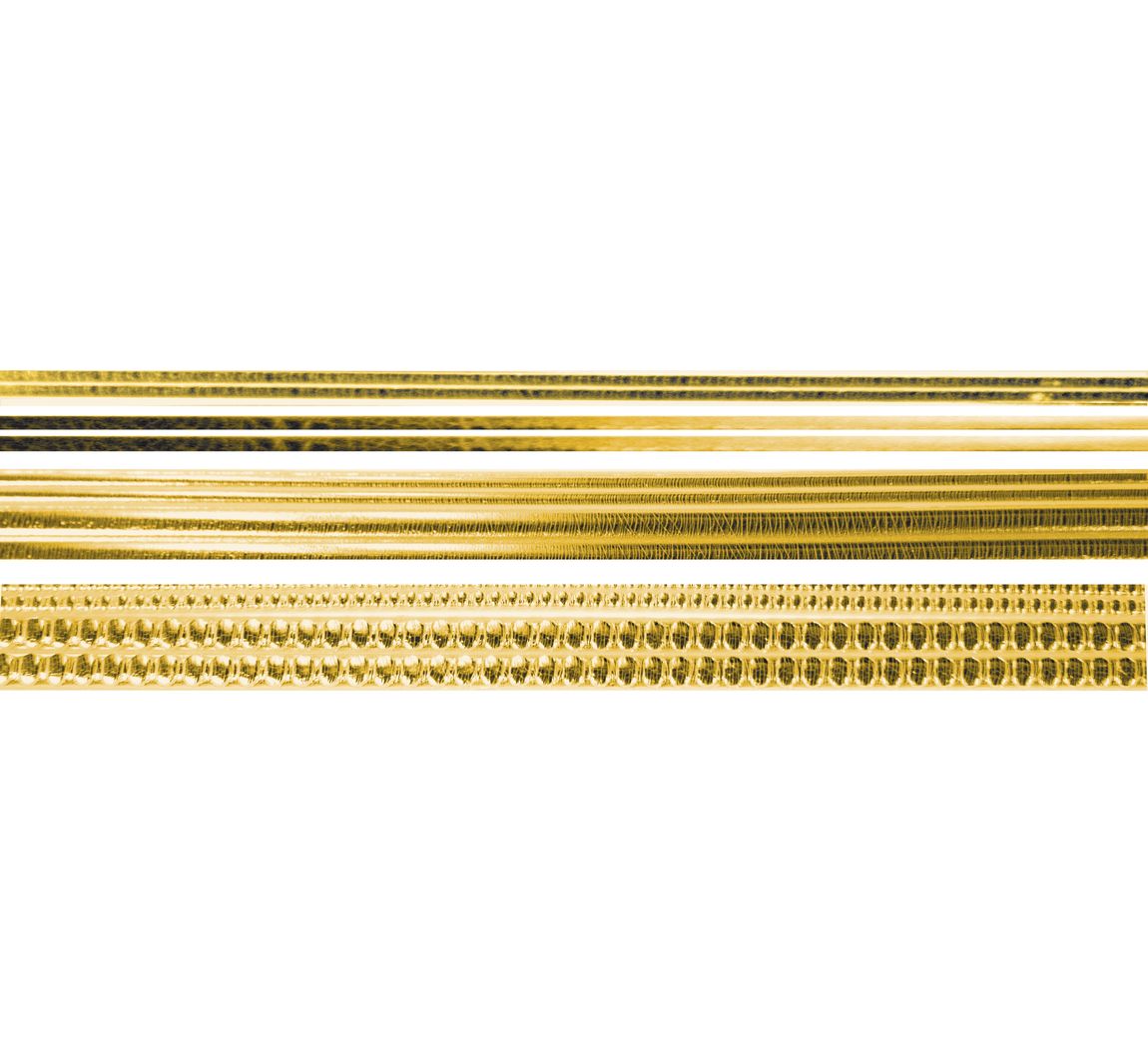 Verzierwachsstreifen-Sortiment - Gold-Glänzend