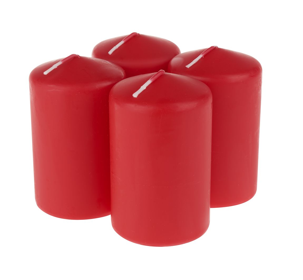 Stumpenkerze, getaucht, Rot, Ø 60mm