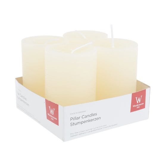 Marble Kerze, durchgefärbt, 4er-Pack
