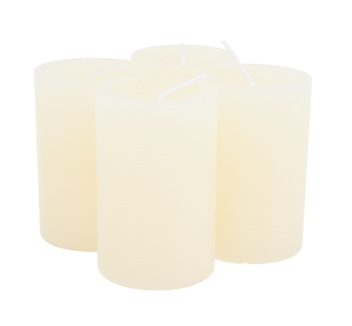 Marble Kerze, durchgefärbt, 4er-Pack - Bisquit