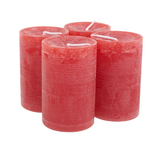 Marble Kerze, durchgefärbt, 4er-Pack