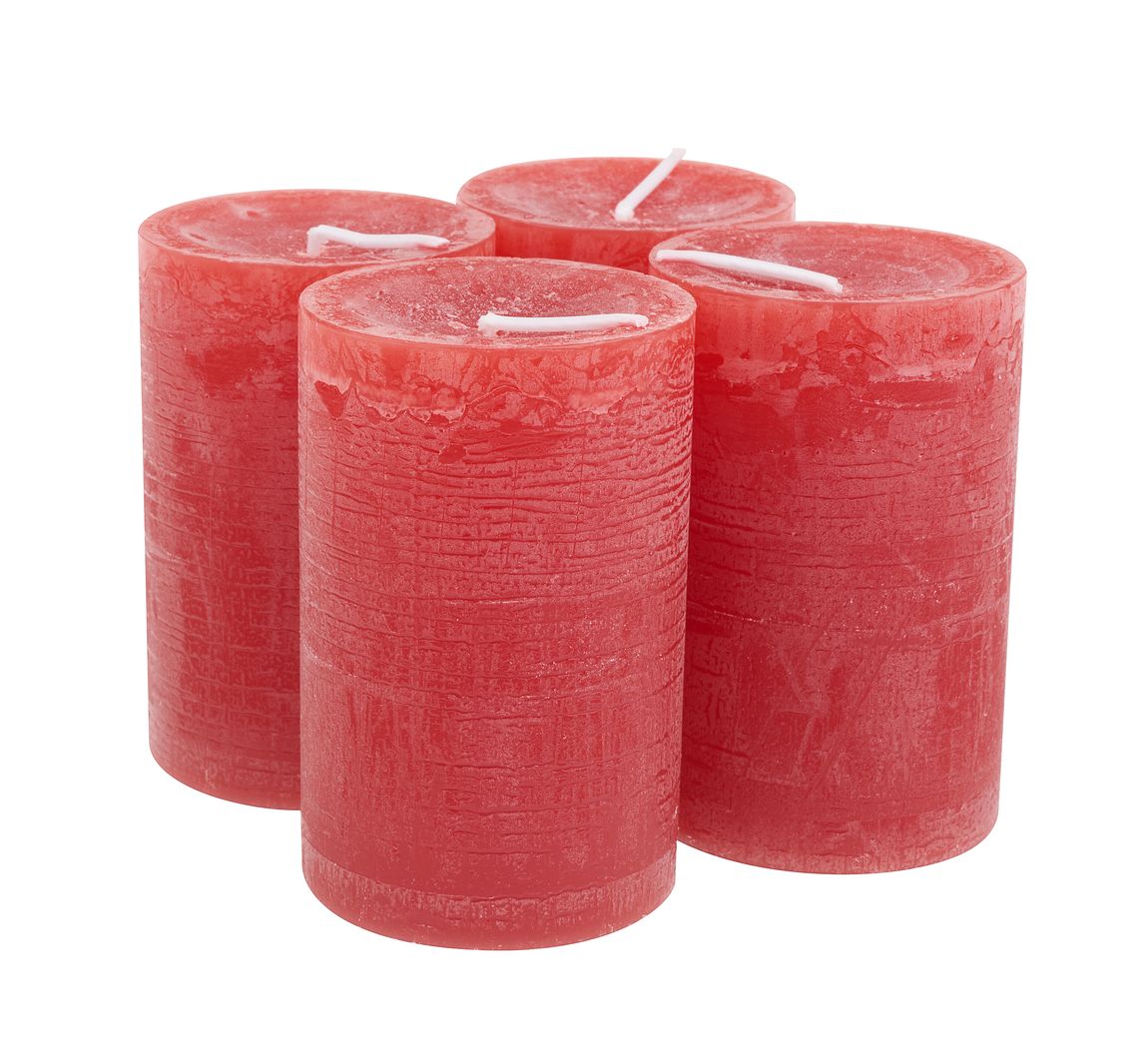 Marble Kerze, durchgefärbt, 4er-Pack - Rubin