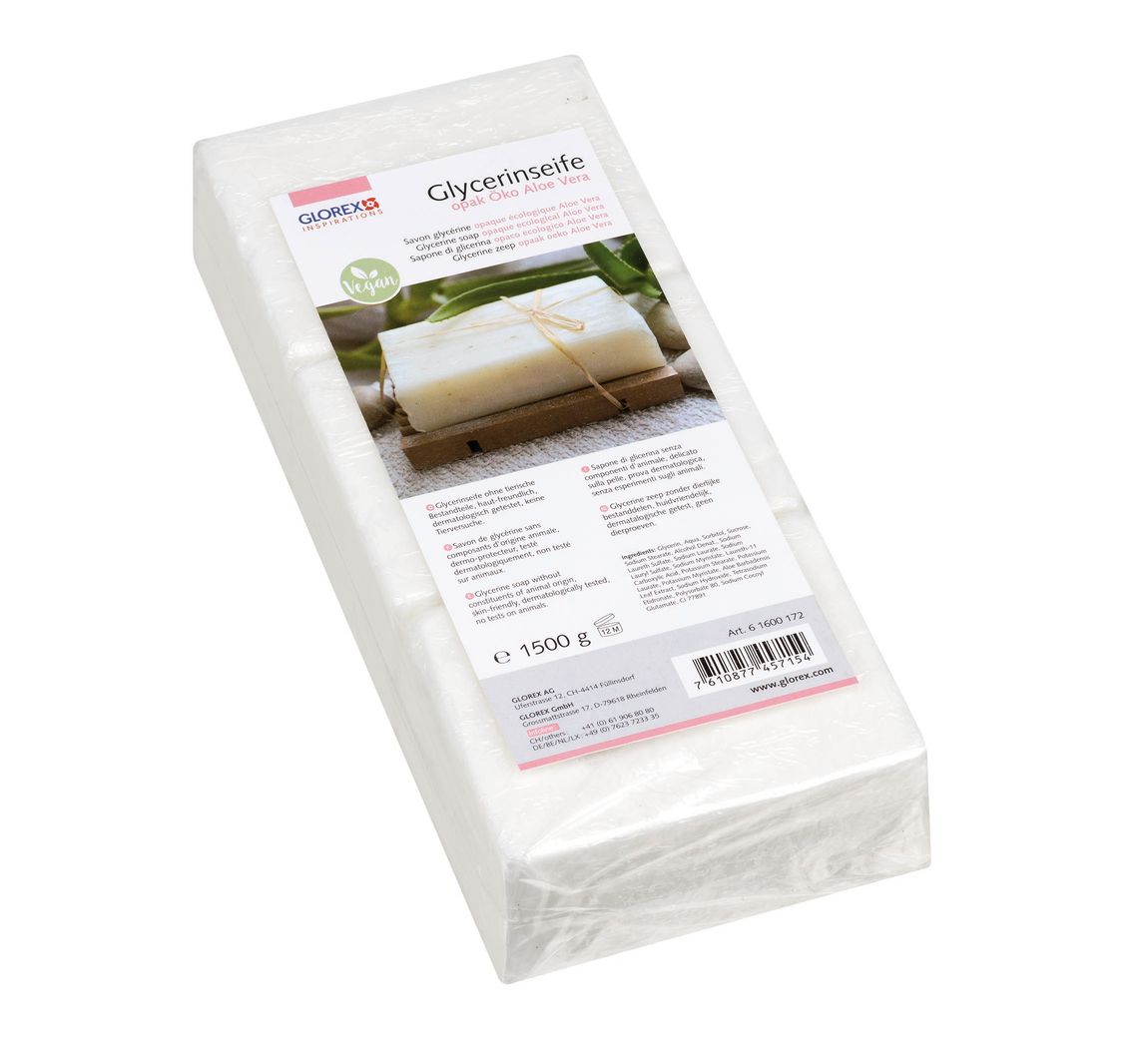 Glycerin Öko-Gießseife "Aloe Vera", opak - 1.500 g