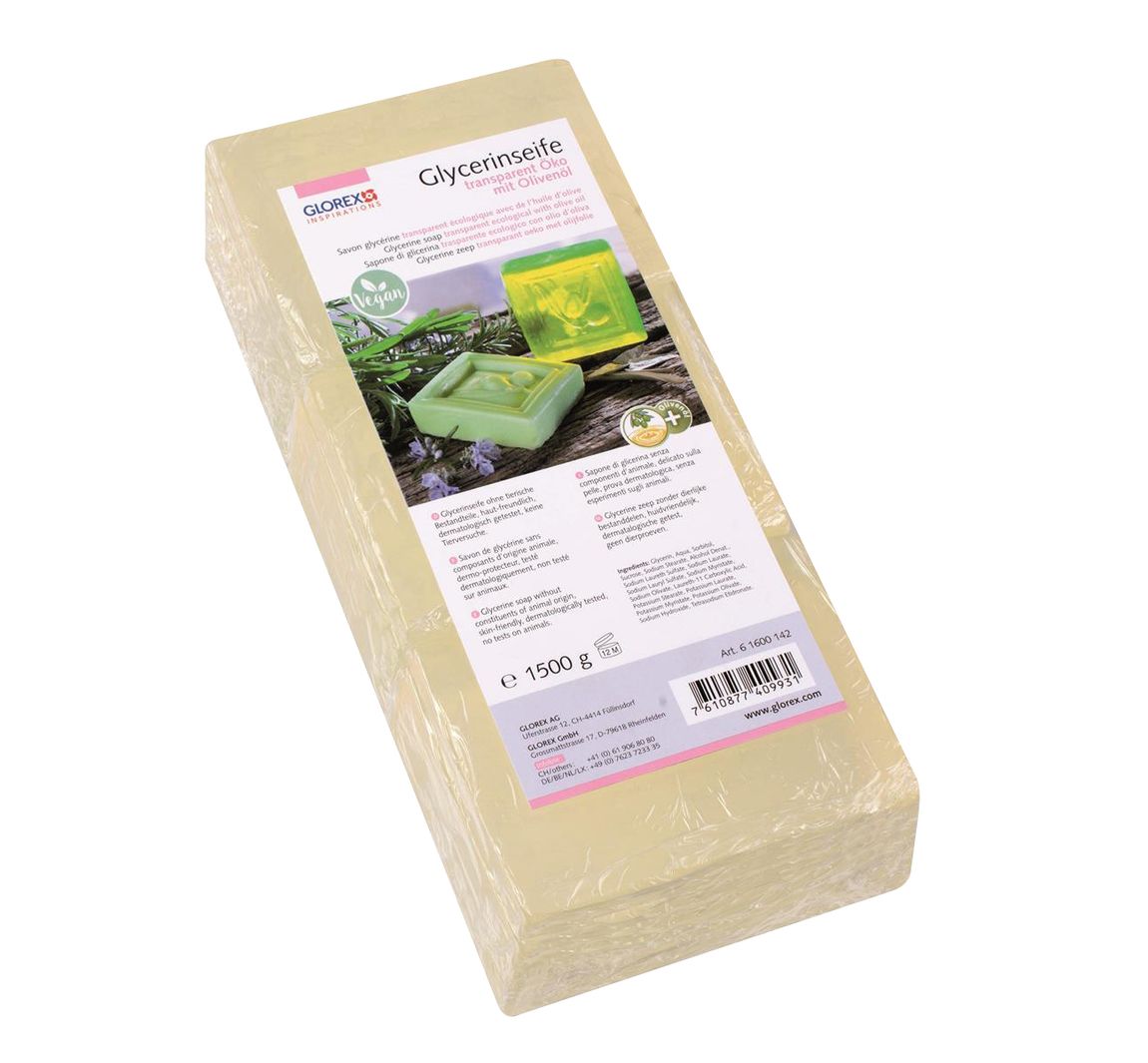 Glycerin Öko-Gießseife "Olivenöl", Transparent - 1.500 g
