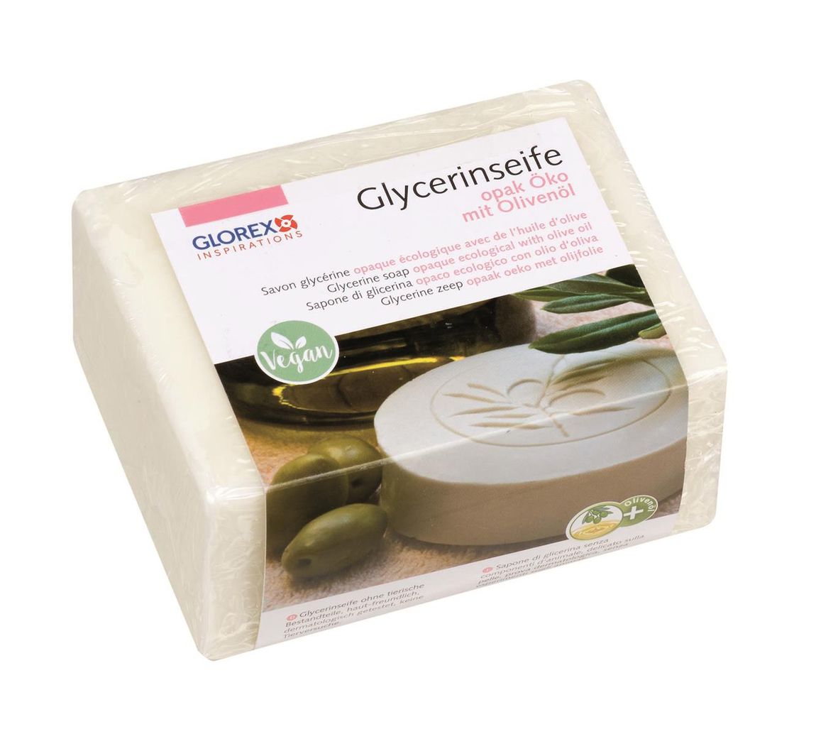 Glycerin Öko-Gießseife "Olivenöl", Opak - 500 g