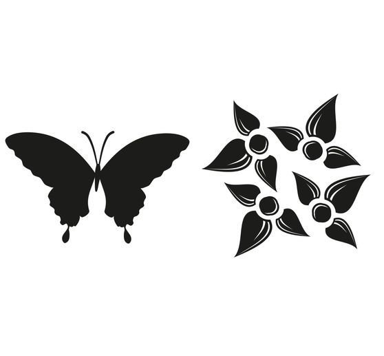 Reliefeinlagen-Set "Schmetterling, Blume"