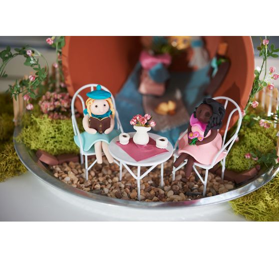 Mini-Sitzgruppe 3tlg., weiß,2 Stühle+1Tisch