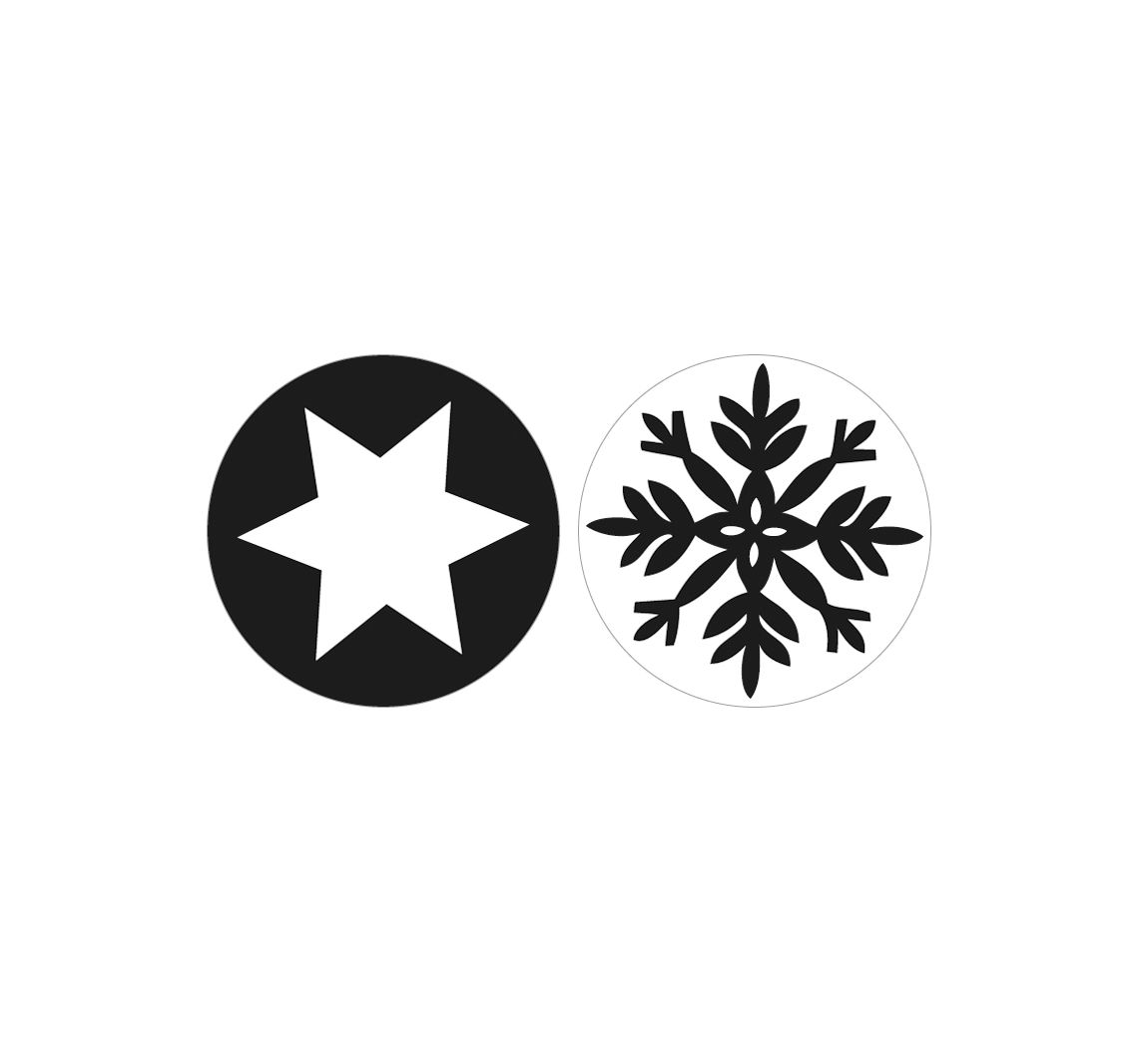 Reliefeinlage "Schneeflocke + Stern"