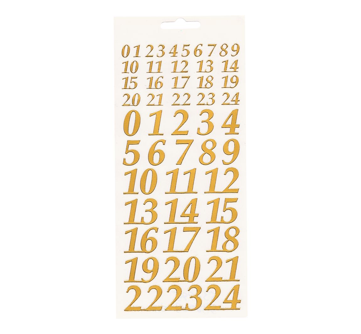 Reliefsticker "Adventszahlen" - Gold