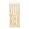 Reliefsticker "Adventszahlen" Gold