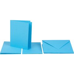 rechteckig,kön.blau Passepartoutkarten und Umschl