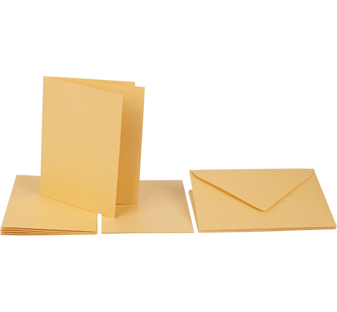 Doppelkarten mit Umschlägen und Einlegeblättern - Gold